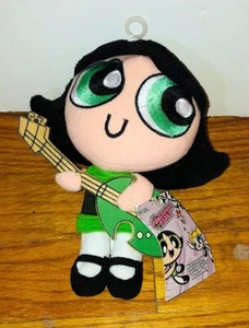 Vintage Cartoon Network Powerpuff Girls Plush Buttercup 2001 With Bass Rare Tag - Picture 1 of 1