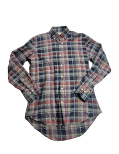 Ledbury Men's Sz M/15.5 Red Plaid Long Sleeve Button-Down Tailored Fit Shirt - Picture 1 of 9