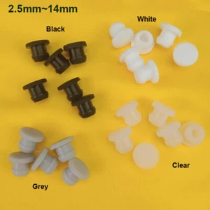 2.5-14mm Snap-On Hole Plug Silicone Rubber End Caps Tube Seal Stopper With Hole - Picture 1 of 20