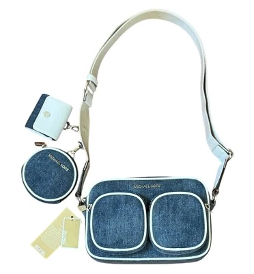 MICHAEL KORS JET SET ARTÍCULO BOLSILLO MEDIANO BANDOLERA TECNOLOGÍA ADJUNTO DENIM Foto 1 de 4