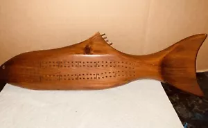 Tabla de cuna de madera maciza de colección para colgar en la pared con clavijas de pescado hecha a mano - Imagen 1 de 13