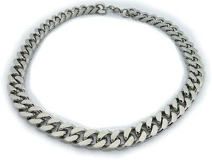 Neu schwere Halskette XXL Edelstahl  Kette 60 cm Panzerkette flach Top Qualität  - Picture 1 of 2