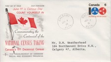 CANADA #542 6¢ CENSUS CENTENARY ON ROSE CRAFT CACHET FIRST DAY COVER - A