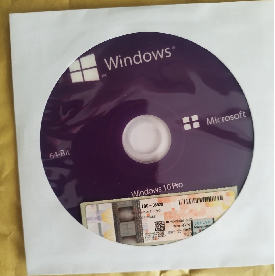 Microsoft Windows 10 Pro 64 Bit DVD PRO Deutsch | Schlüssel | DVD | OEM - Bild 1 von 1