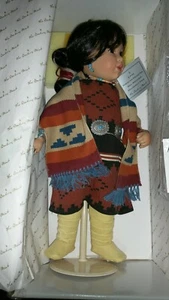 Marlena H Nielson "LITTLE BLOSSOM" Porcelain Doll Native American doll MIB w/Tag - Picture 1 of 9