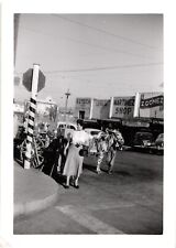 Vintage 1952 Photo Woman Standing By Zonkey & Cart On Tijuana Mexico Street