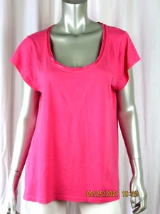 ALFANI INTIMATES SZ XL Cotton/Polyeste Candy Pink U-Neck Pajamas Top Sleep Shirt - Picture 1 of 10