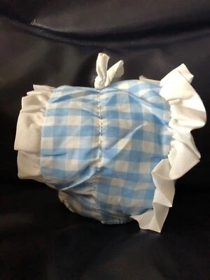 Gorro bebé vintage años 70 azul y blanco a cuadros Foto 1 de 4