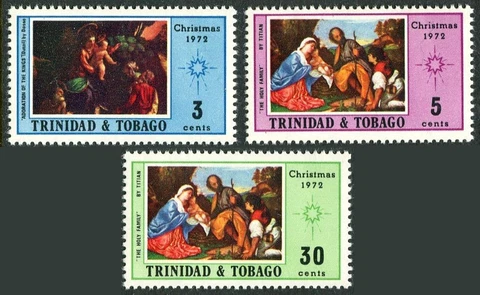 Trinidad & Tobago 228-230, MNH. Michel 311-313. Christmas 1972. Titian, Dosso Cover