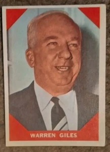 Carta Fleer Baseball Warren Giles 1960 #73 in ottime condizioni-ex - Foto 1 di 2