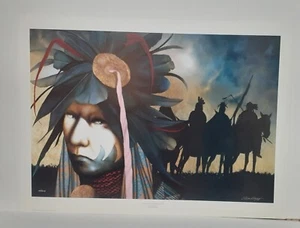J D Challenger "ALL OVER THE SKY, THE SACRED VOICES ARE CALLING" 38/80AP 30 x20 - Picture 1 of 4