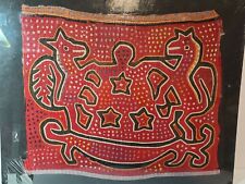 Vintage Antique Quilt Square Cloth Folk Art Tribal Tapestry Textile Primitive