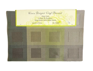 Woven Designer Vinyl Placement Placemats Set of 4 12x15 in Table Mats - Picture 1 of 2