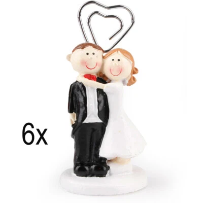 Place Cards Card Holder Photo Wedding Pair Bride Groom Wedding 6 Piece - Image 1 of 4