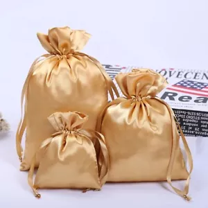 10stk Satinbeutel Geschenkbeutel Schmuckbeutel Hochzeit Feier Satinbeutel gold - Bild 1 von 14