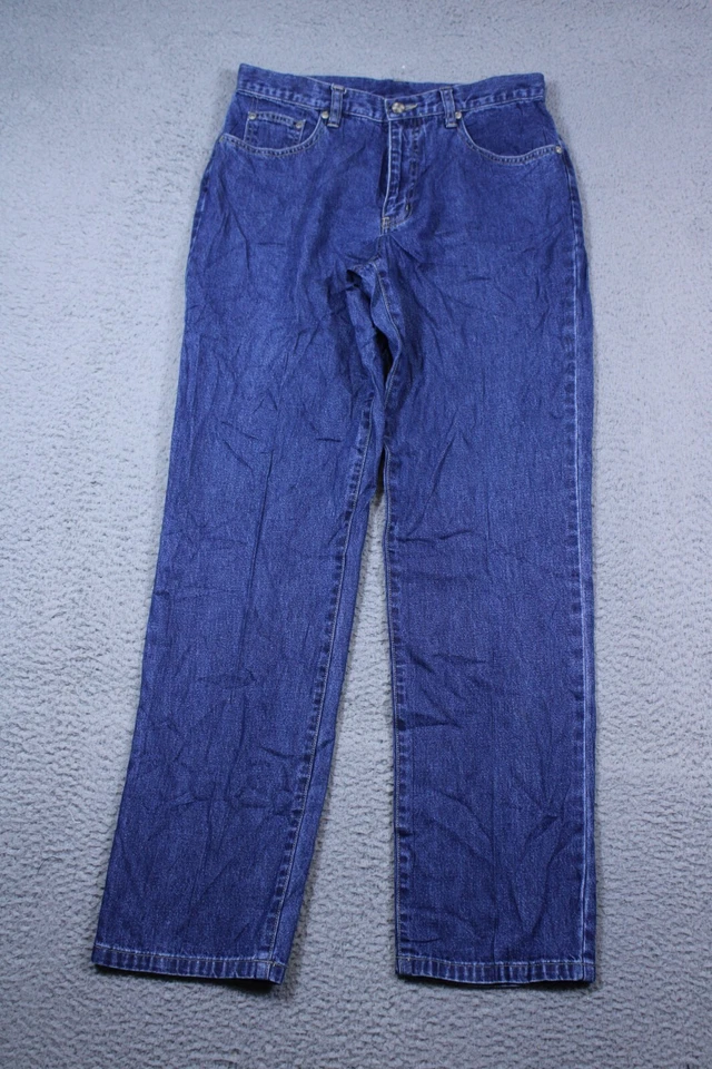 Jeans feminino Sigrid Olsen 8 azul cintura média reto lavagem escura jeans stretch 30x31 - Imagem 1 de 4