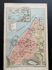 seltener antiker historischer Stadtplan Smyrna (izmir) 1904
