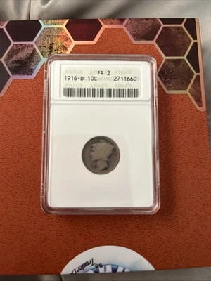 1916-D 10c Mercury Silver Dime - Image 1 of 2