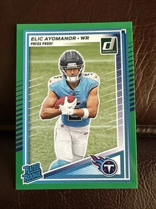 2025 Donruss #339 Elic Ayomanor Press Proofs Green Rated Rookie RC - Bild 1 von 2