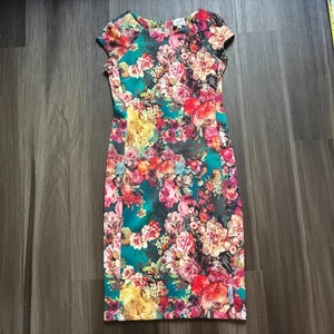 ECI New York Damen Kleid Größe 6 Smaragdgrün Blumenmuster - Bild 1 von 11