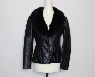 Vtg Women's Wilson's House of Suede & Leather Black Faux Fur Leather Jacket - Image 1 of 4
