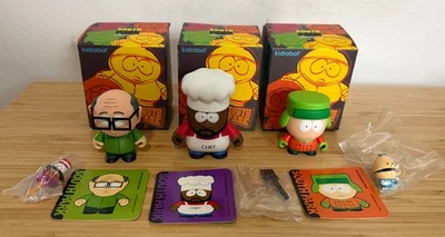 Kidrobot x South Park Series 1 Figure LOT 3" Kyle + Ike Chef Mr Garrison  *MINT* - Image 1 of 4