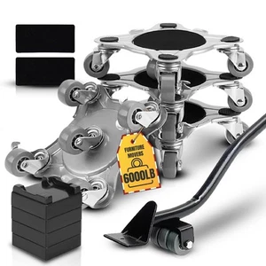 Heavy-Duty Furniture Moving Set with Lifter Tool - 6000lbs Capacity, 360° Rot... - Picture 1 of 7