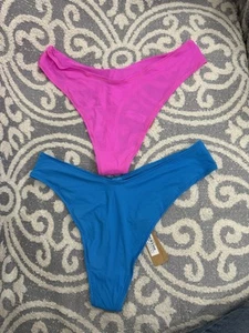Skims Größe Large Paket Tangas Neon Pink & Mykonos Jelly Sheer Dipped Thong - Bild 1 von 6