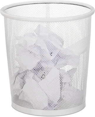 Relaxdays Wastebasket, Wastepaper, Office & Home, Round, Wire Mesh, Paper Bin,  - Image 1 of 4