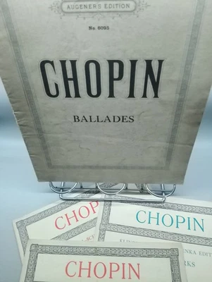 CHOPIN BALLADES Augeners  Edition Cira 1920s ..44 Pages + 3 Extra Piano Scores - Image 1 of 4
