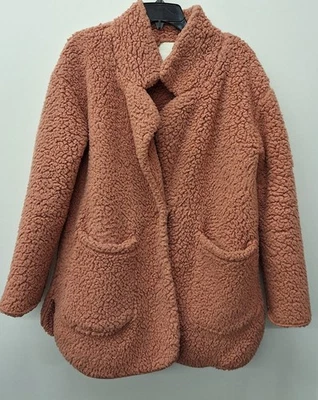 Jaqueta feminina Ett:twa Antrhopologie Pinkcore Sherpa tamanho M/G - Imagem 1 de 4