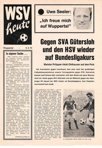 Cuaderno de programa de fútbol 71/72 FS / RL Wuppertaler SV - Hamburgo SV / Gütersl - Imagen 1 de 1