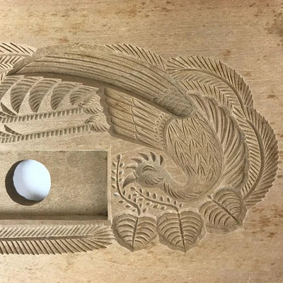 Molde para pasteles Kashigata tallado en madera japonés dulce Wagashi Ho-oh Phoenix Kg495 Foto 1 de 4