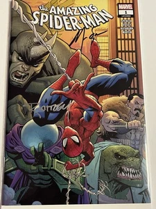2018 MARVEL AMAZING SPIDER-MAN #1 SIGNED RYAN OTTLEY NICK SPENCER & SKETCH - Picture 1 of 2