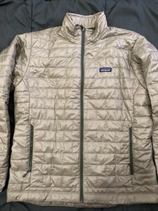 NEW (2024)! PATAGONIA Men Nano Puff Jacket—(XXL)—“Seabird Grey” Grey Tan +Green - Picture 1 of 7