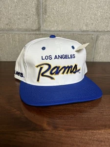 Vintage 90s Los Angeles Rams Sports Specialties Script Twill Snapback Hat NWT - Picture 1 of 8