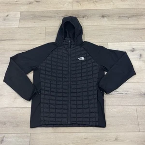 The North Face Thermoball Jacket Hoodie Hybrid Men's Large Black Quilted Puffer - Picture 1 of 15