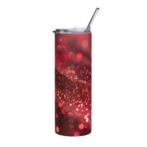 Rubin Glitzer Edelstahl Becher - Bild 1 von 4