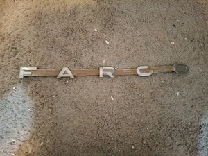 VINTAGE 1950S DODGE FARGO HOOD EMBLEM SCRIPT 19 1/4" X 1 1/4 TALL OEM MOPAR - Picture 1 of 6