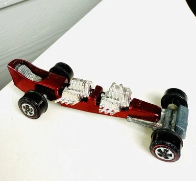 Redline Johnny Lightning Topper 1969 doble motor "Custom Dragster" rojo Foto 1 de 4