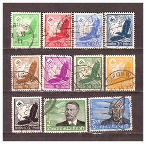 Deutsches Reich 1934 Flugpostmarken Mi.529-539 gestempelt - Picture 1 of 1