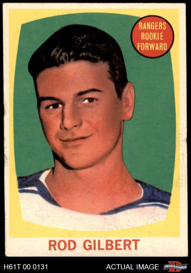 1961 Topps #62 Rod Gilbert Rangers-Hockey RC HOF 2 - GOOD - Image 1 of 1