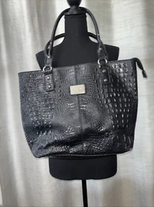 MARK FISHER Women Gothic Corp Core Faux Croc Black Leather Large Shoulder Bag - Picture 1 of 13