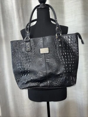 Bolsa de ombro MARK FISHING feminina Gothic Corp Core couro preto crocodilo falso grande - Imagem 1 de 4
