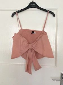 Ladies Size 8 Pale Pink Sleeveless Crop Top By Divided - Picture 1 of 1
