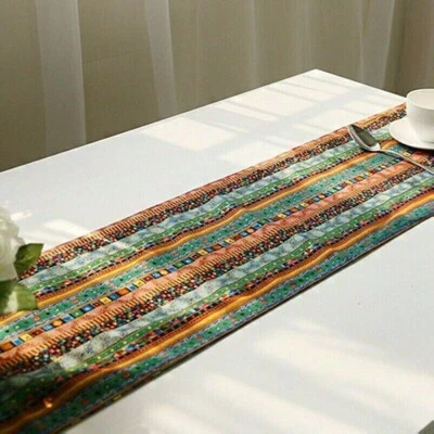 Ethnic Table Runner Boho Tasseled Edges Tablecloth Cotton Linen Table Cover EAN - Image 1 of 4