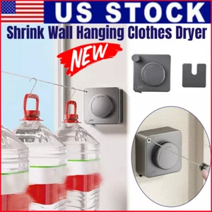 Retractable Invisible Clothesline Heavy Duty Retracting Clothes Line Outdoor US - Picture 1 of 12