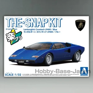 Lamborghini Countach LP400 (Azul) 1/32 AOSHIMA The Snap Kit No.20-E Modelo Plástico - Imagen 1 de 6
