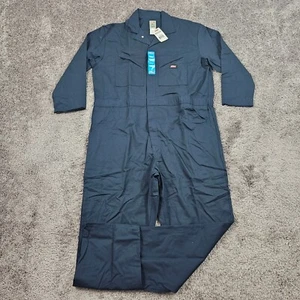 Dickies Coveralls Men 2XL XXL Blue Mechanic Utility Work Wear Cotton Long Sleeve - Picture 1 of 19