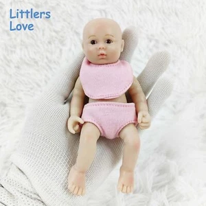 6'' Mini Silicone Reborn Baby Girl Handmade Silicone Doll Decompression Toys - Picture 1 of 10